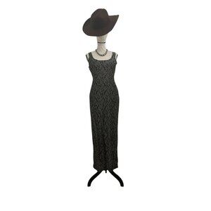 Vintagae All That Jazz Black Dress, Black Silver Design, Stretch SM/MED